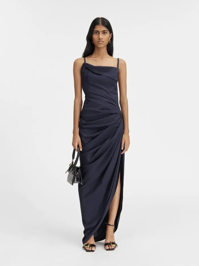 The Saudade Long Dress Dark Navy Women JACQUEMUS Dresses and Skirts