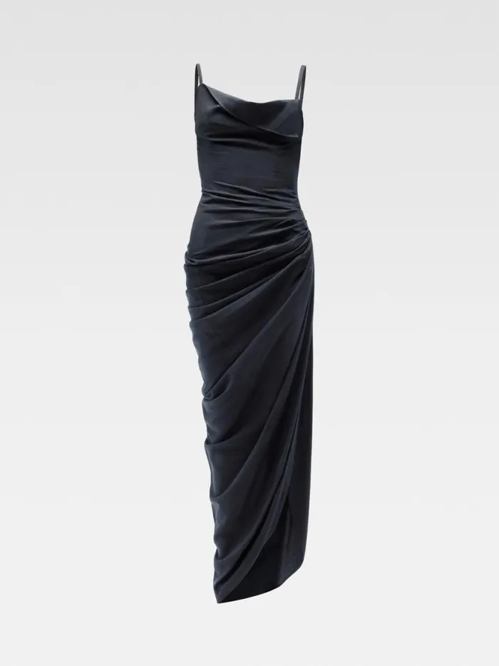The Saudade Long Dress Dark Navy Women JACQUEMUS Dresses and Skirts The Saudade Long Dress Dark Navy Women JACQUEMUS Dresses and Skirts
