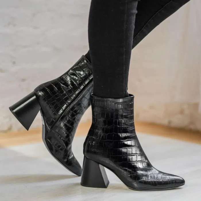 Thursday Boots High Heel Heartbreaker Black Croco 8211 Women Thursday Boots High Heel Heartbreaker Black Croco 8211 Women