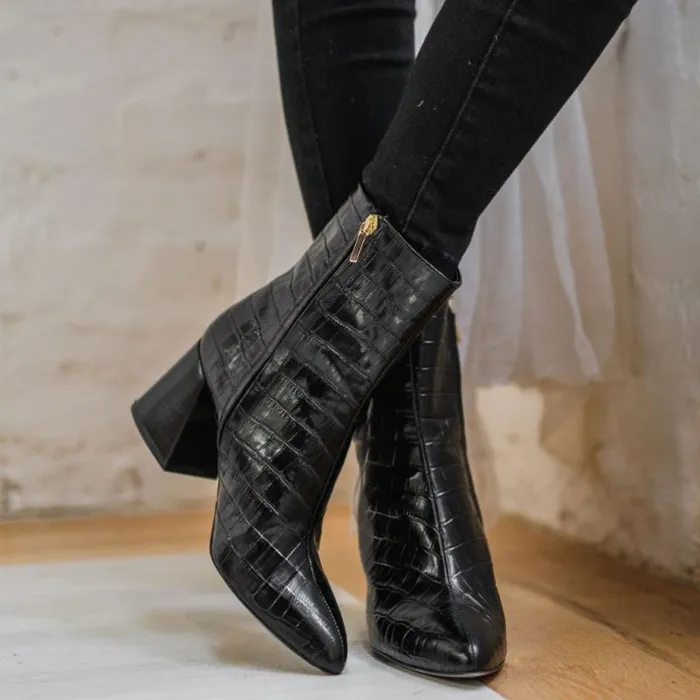 Thursday Boots High Heel Heartbreaker Black Croco 8211 Women Thursday Boots High Heel Heartbreaker Black Croco 8211 Women