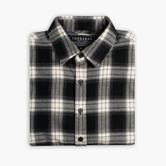 Thursday Boots Shirts and Apparel Forever Flannel Shirt Black and Cream 8211 Men Thursday Boots Shirts and Apparel Forever Flannel Shirt Black and Cream 8211 Men