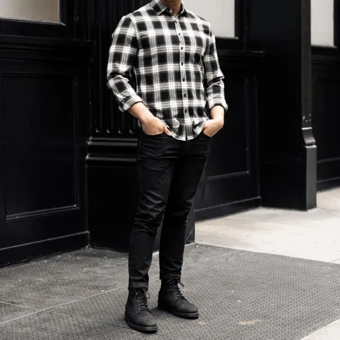 Thursday Boots Shirts and Apparel Forever Flannel Shirt Black and Cream 8211 Men Thursday Boots Shirts and Apparel Forever Flannel Shirt Black and Cream 8211 Men