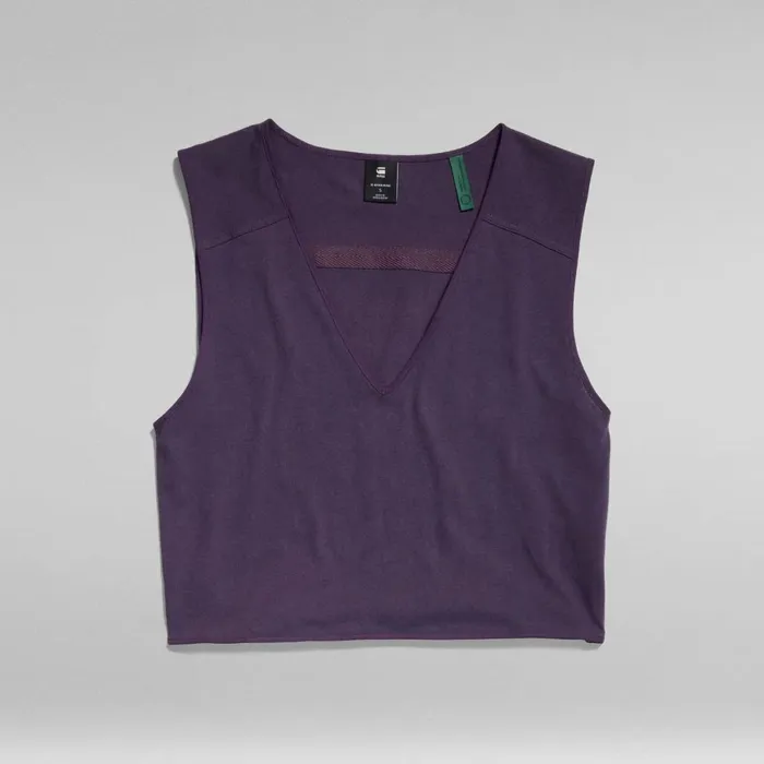 Tops and Tshirts Women GStar RAW Boxy Cropped Graphic Vest Carbonne Purple
