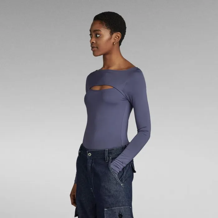 Tops and Tshirts Women GStar RAW CutOut Slim Boat Top Dark Grape