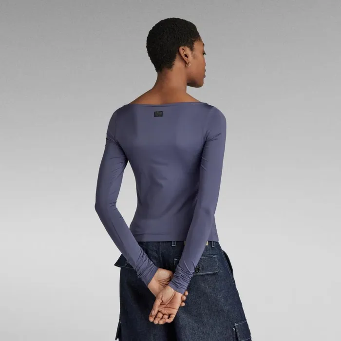 Tops and Tshirts Women GStar RAW CutOut Slim Boat Top Dark Grape