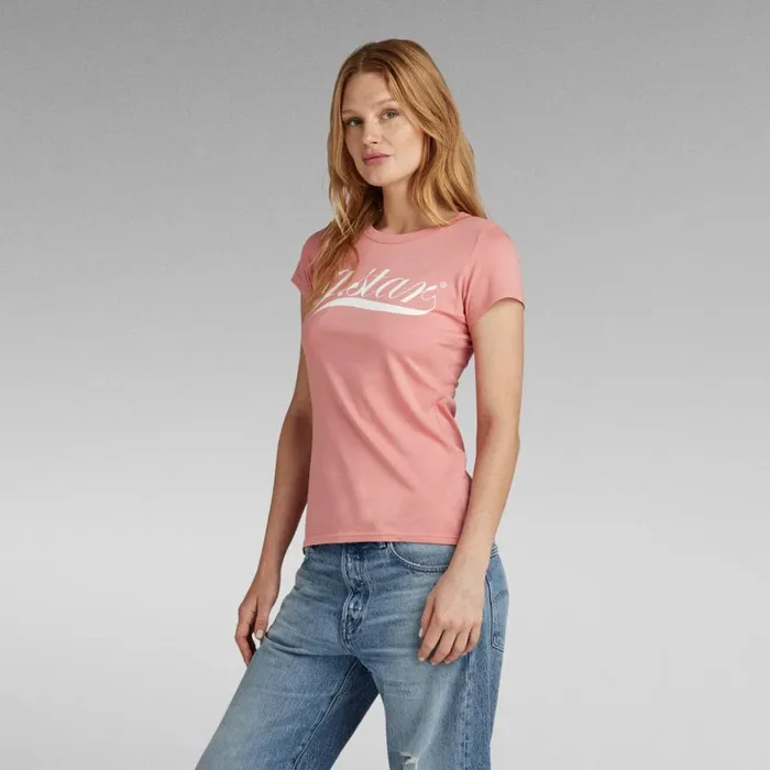 Tops and Tshirts Women GStar RAW Graphic 1 Slim Top Cactus Pink