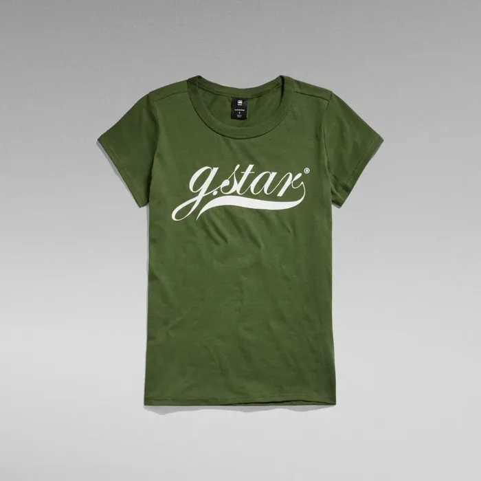 Tops and Tshirts Women GStar RAW Graphic 1 Slim Top Dark Nuri Green