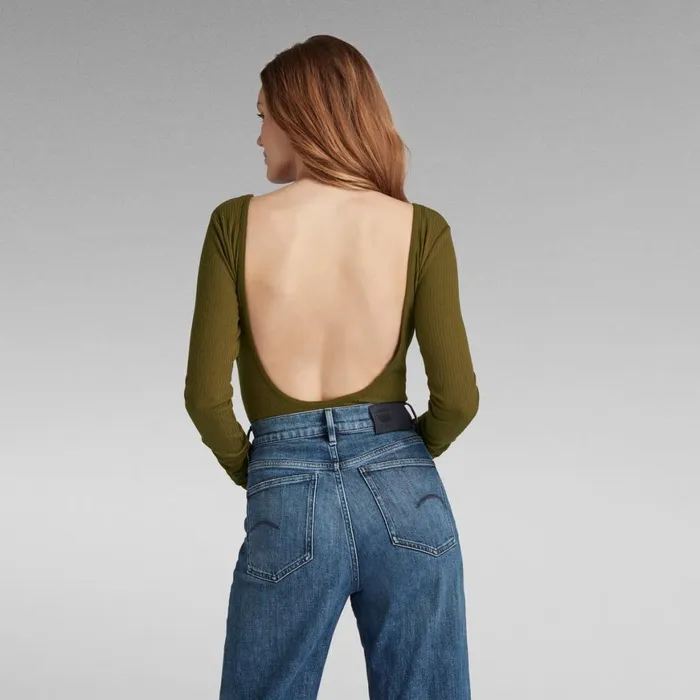 Tops and Tshirts Women GStar RAW Low Back Body Top Dark Olive