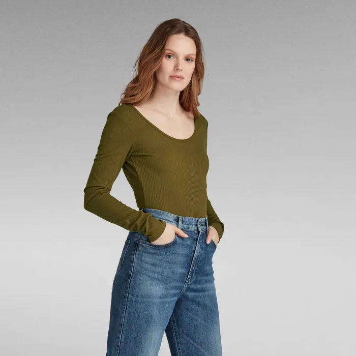 Tops and Tshirts Women GStar RAW Low Back Body Top Dark Olive
