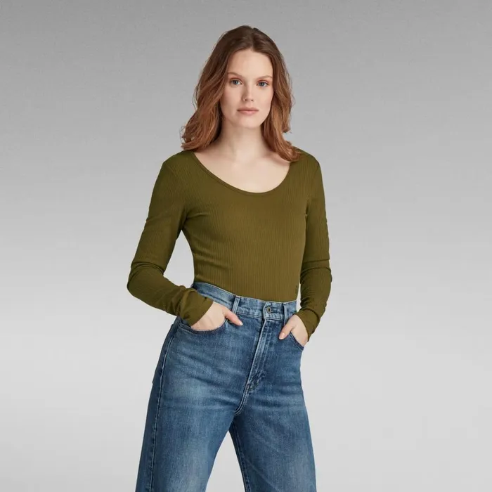 Tops and Tshirts Women GStar RAW Low Back Body Top Dark Olive