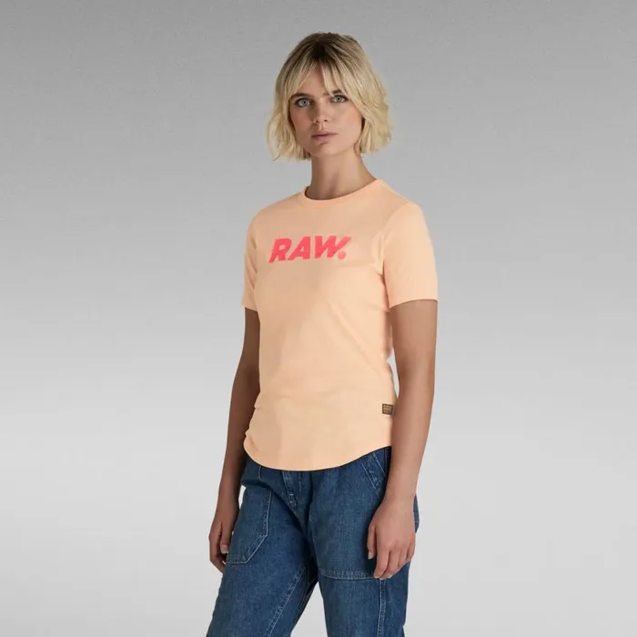 Tops and Tshirts Women GStar RAW RAW Slim TShirt Peach Nougat