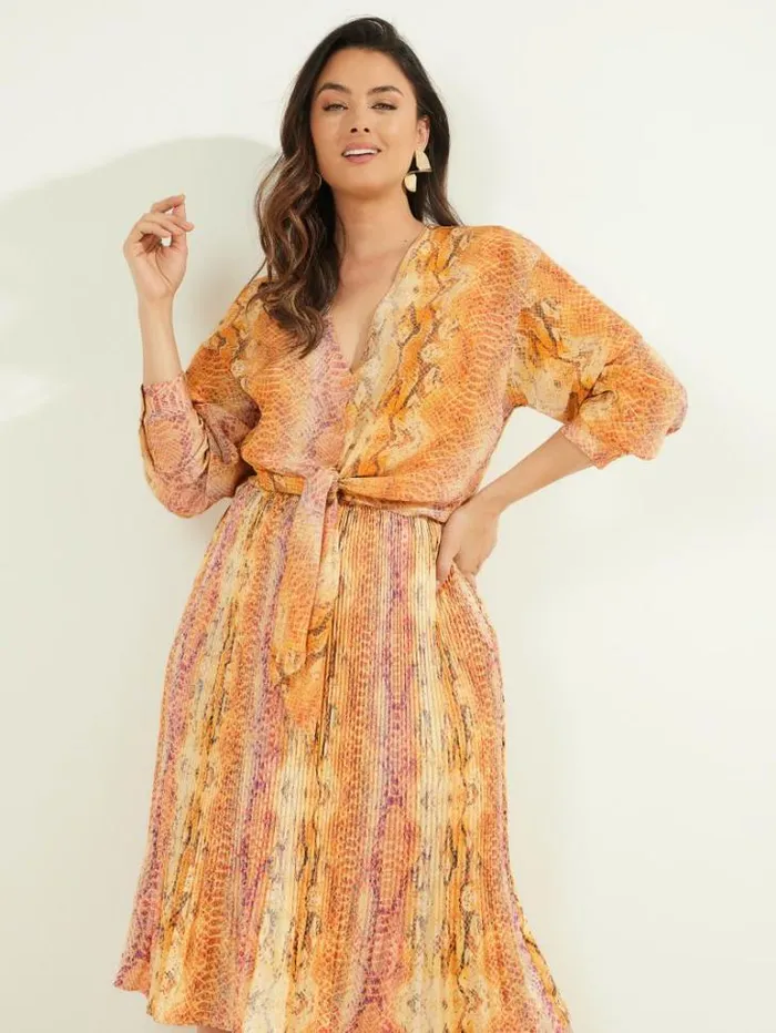 Tops And Sweaters Women Marciano Sonora Silk TieFront Blouse Sonora Skin Tops And Sweaters Women Marciano Sonora Silk TieFront Blouse Sonora Skin