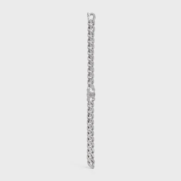 Triomphe Gourmette Bracelet In Brass With Rhodium Finish Silver Men CELINE BRACELETS and RINGS