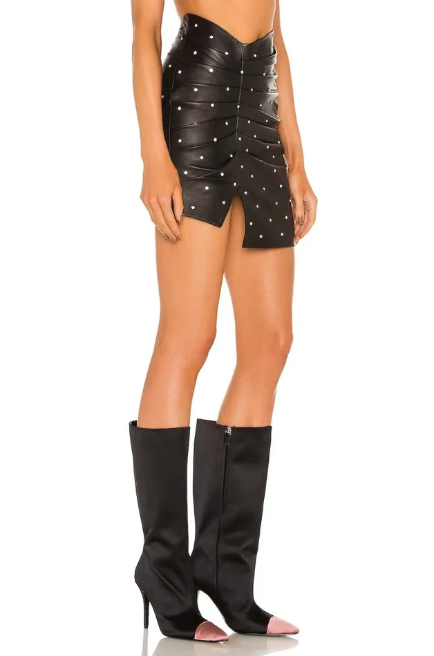 Valletta Leather Mini Skirt Black Women Lovers and Friends Skirts