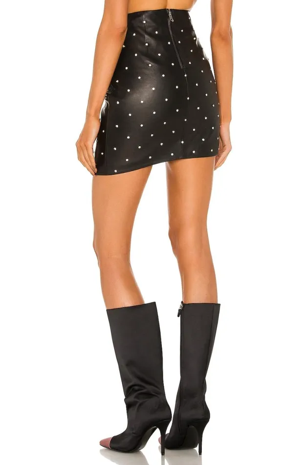 Valletta Leather Mini Skirt Black Women Lovers and Friends Skirts