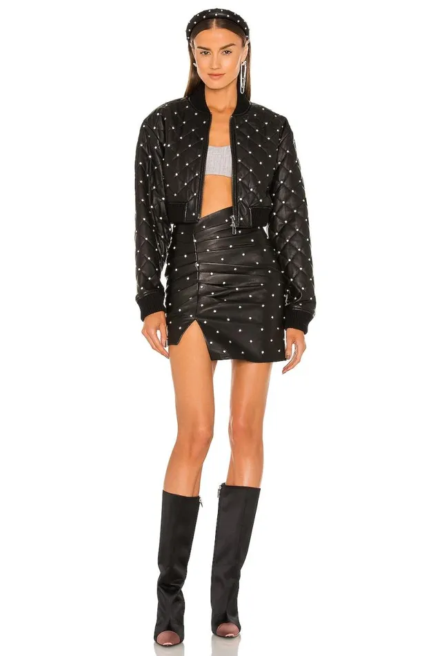 Valletta Leather Mini Skirt Black Women Lovers and Friends Skirts