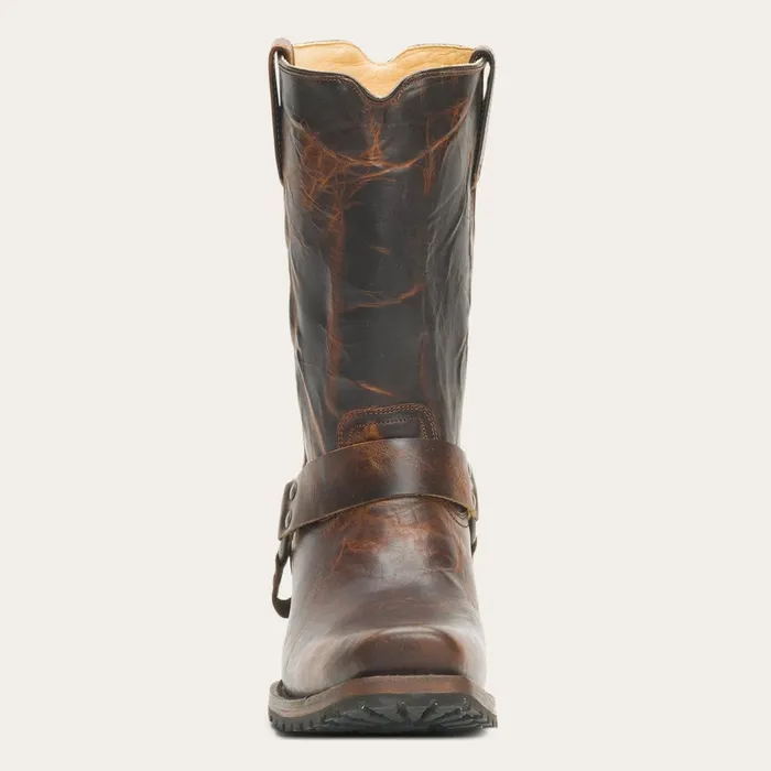 Western Men Stetson Heritage Harness Boots Waxed Brown