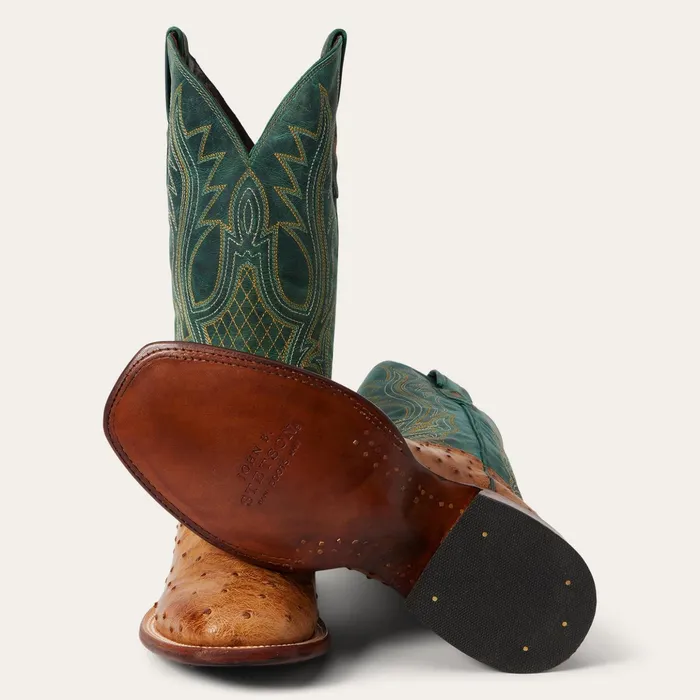 Western Men Stetson Ozzy Ostrich Boot Tan