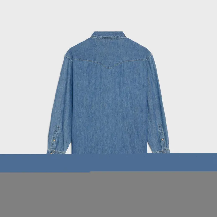 Western Shirt In Union Ocean Wash Denim Union Ocean Wash Men CELINE SHIRTS