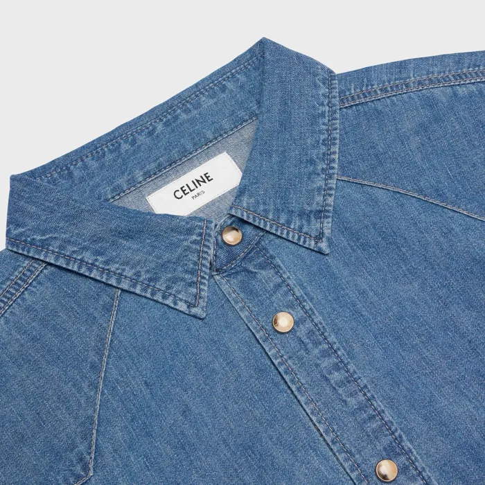 Western Shirt In Union Ocean Wash Denim Union Ocean Wash Men CELINE SHIRTS