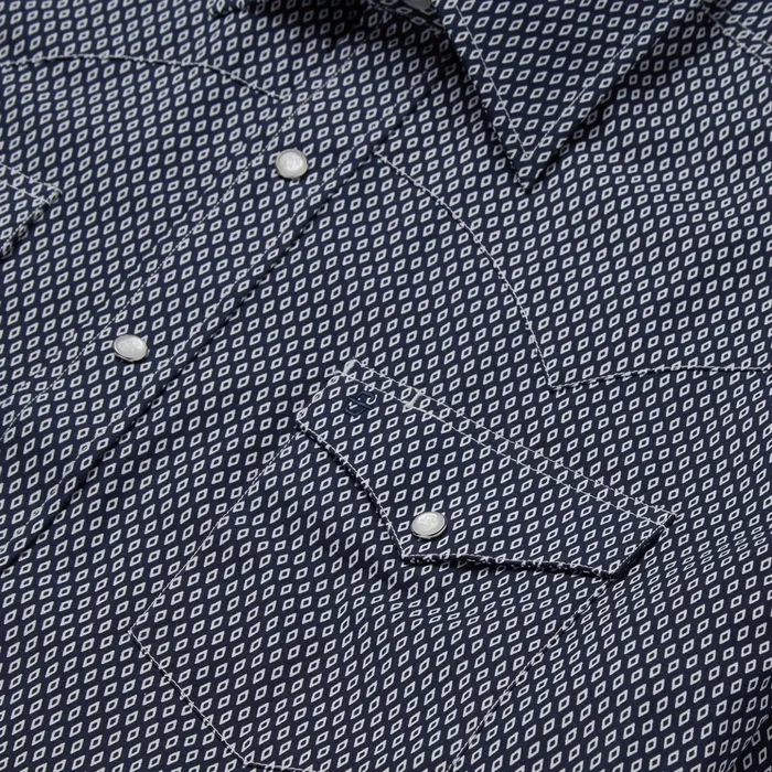 Western Shirts Men Stetson Diamond Geo Western Shirt Blue