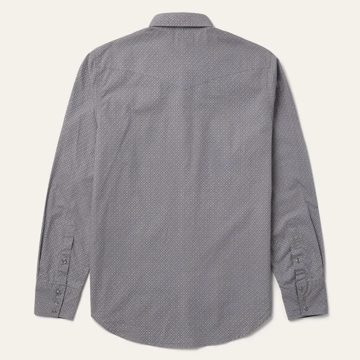 Western Shirts Men Stetson Diamond Print Western Shirt Grey
