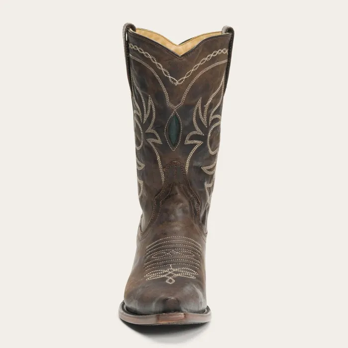 Western Women Stetson Iris MidCalf Embroidered Boot Brown
