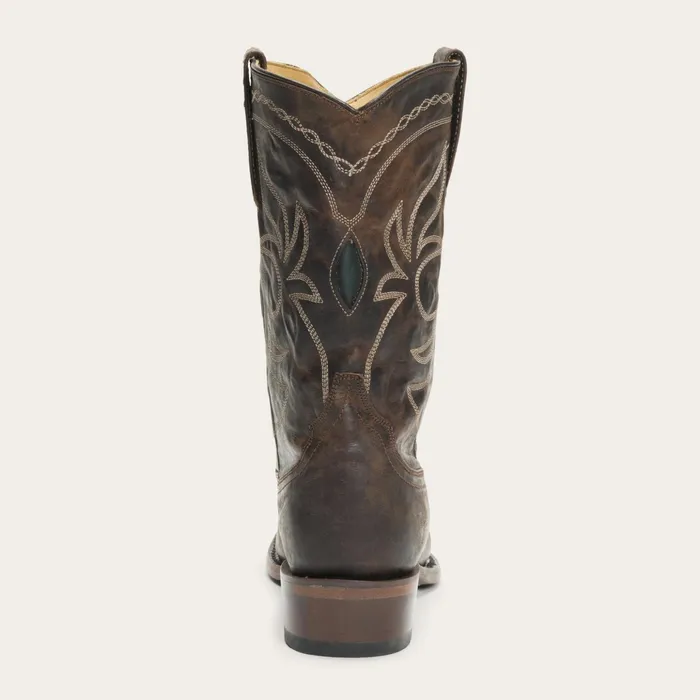 Western Women Stetson Iris MidCalf Embroidered Boot Brown