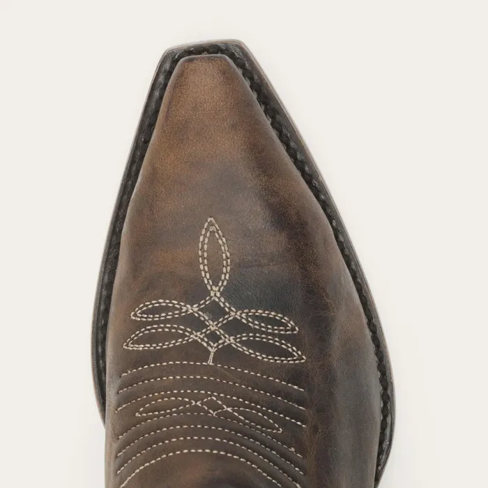 Western Women Stetson Iris MidCalf Embroidered Boot Brown