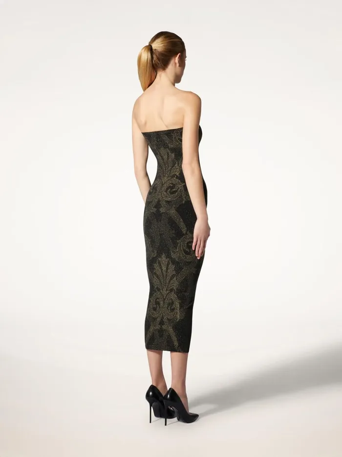 Wolford Metallic Jacquard Dress Blackgold Women Dresses and Skirts