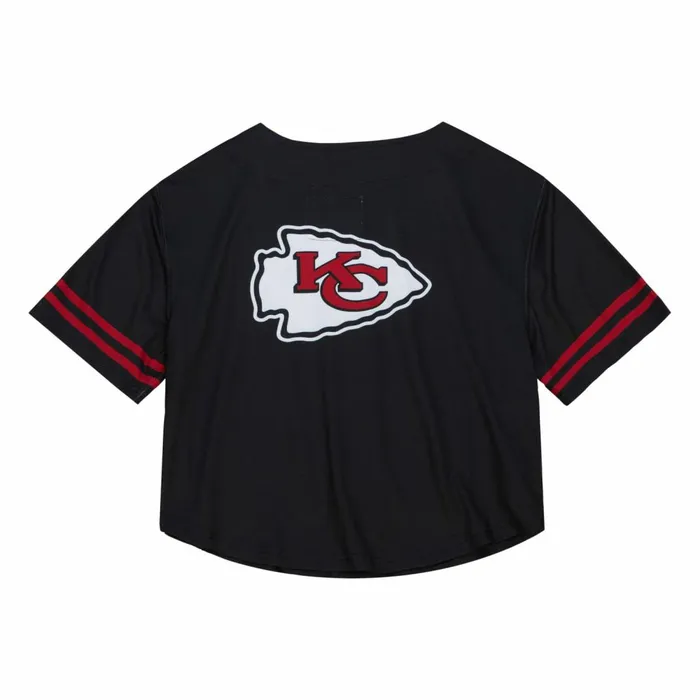 Women039s TShirts and Tops Mitchell and Ness Women039s SS Button Crop Kansas City Chiefs Women039s TShirts and Tops Mitchell and Ness Women039s SS Button Crop Kansas City Chiefs
