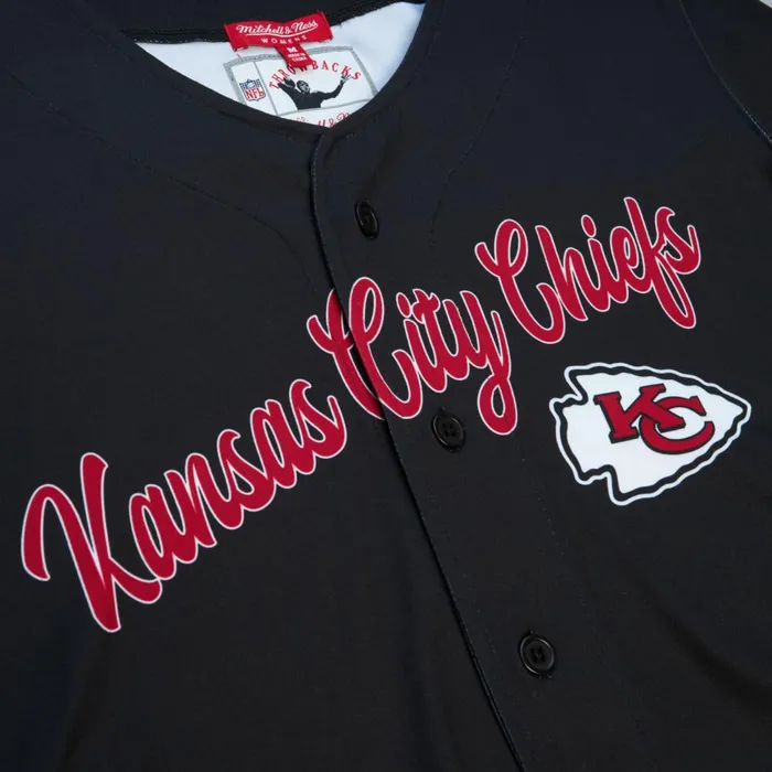 Women039s TShirts and Tops Mitchell and Ness Women039s SS Button Crop Kansas City Chiefs Women039s TShirts and Tops Mitchell and Ness Women039s SS Button Crop Kansas City Chiefs
