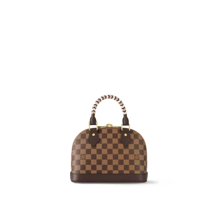 Women Alma Bag Louis Vuitton Louis Vuitton Damier Ebene Coated Canvas N40447 Braided Alma BB 8211 Louis Vuitton Handbag Store