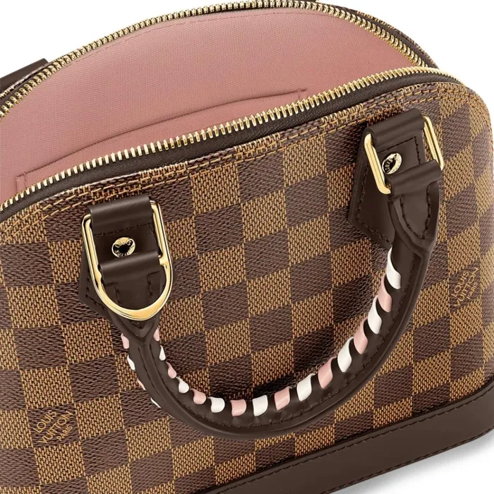 Women Alma Bag Louis Vuitton Louis Vuitton Damier Ebene Coated Canvas N40447 Braided Alma BB 8211 Louis Vuitton Handbag Store