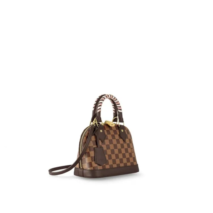 Women Alma Bag Louis Vuitton Louis Vuitton Damier Ebene Coated Canvas N40447 Braided Alma BB 8211 Louis Vuitton Handbag Store