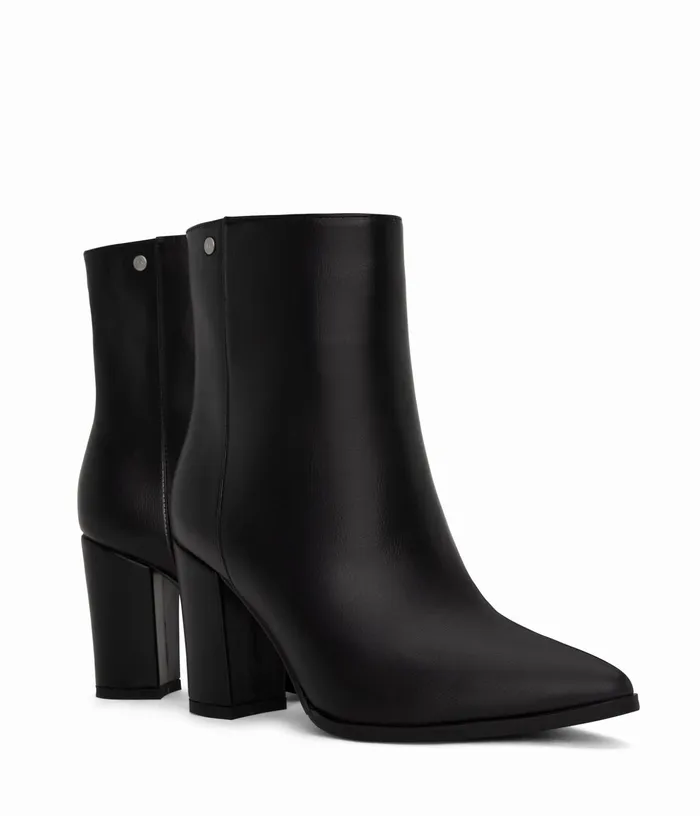 Women Asai Vegan High Heel Boots Black Matt and Nat Heels