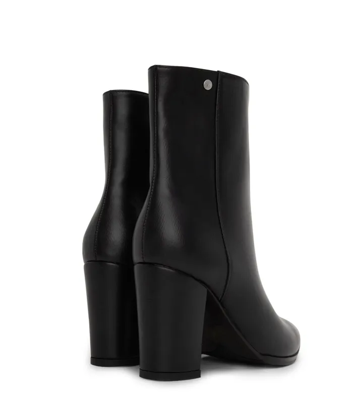 Women Asai Vegan High Heel Boots Black Matt and Nat Heels
