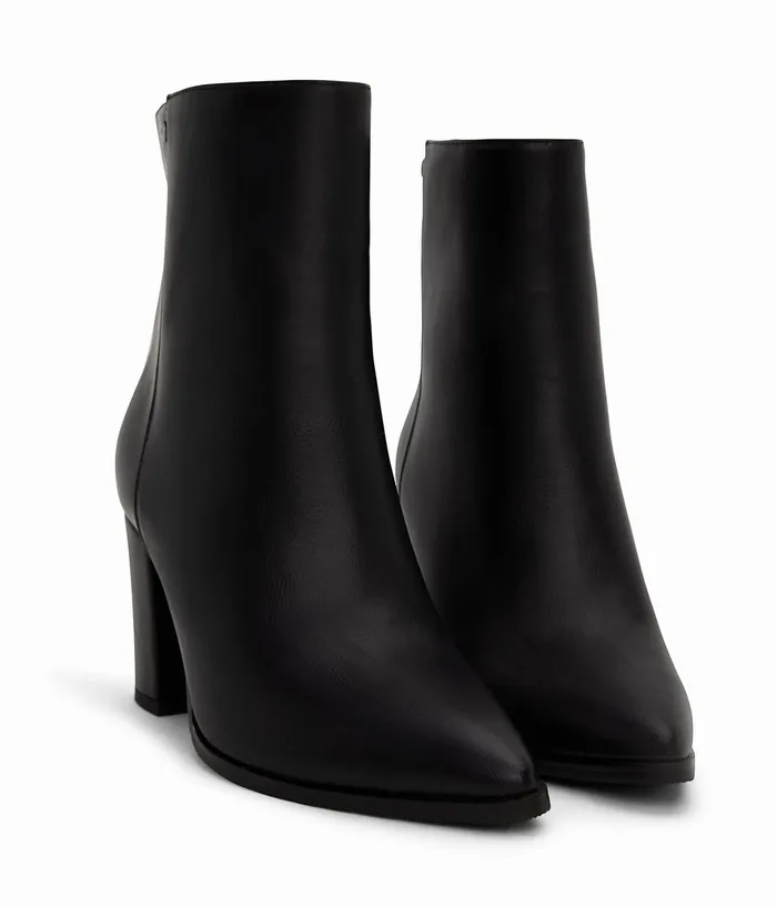 Women Asai Vegan High Heel Boots Black Matt and Nat Heels