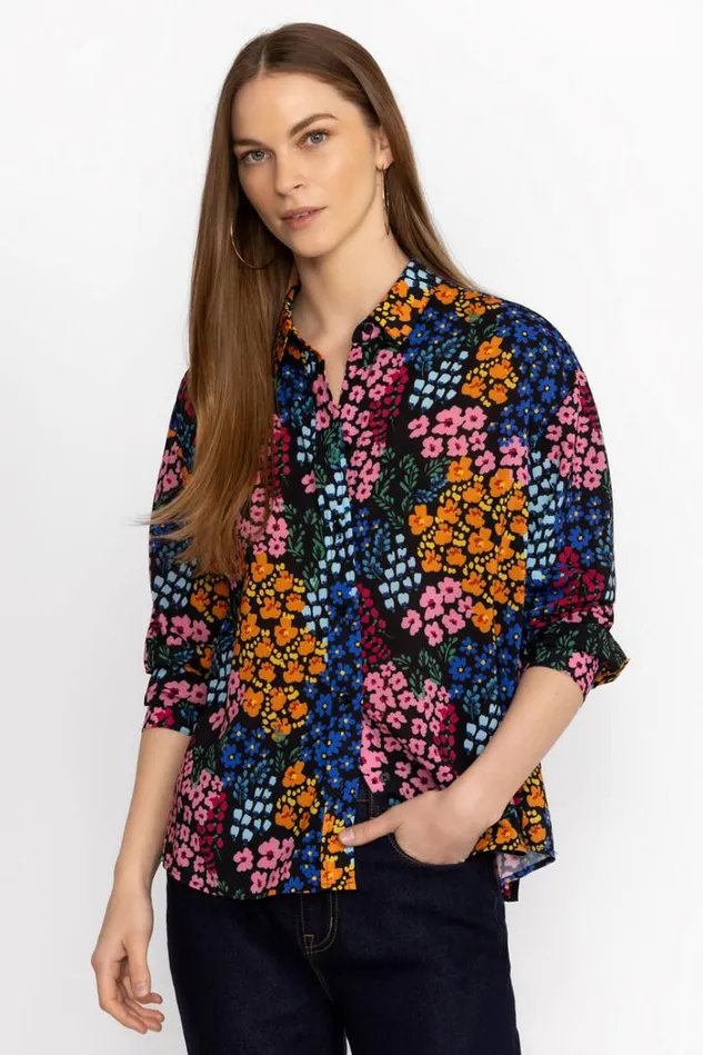 Women ASTRID PLEATED BLOUSE Astrid Johnny Was Tops Women ASTRID PLEATED BLOUSE Astrid Johnny Was Tops