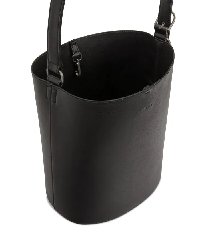 Women Azur Vegan Bucket Bag 8211 Vintage Black Matt and Nat Shoulder Bags