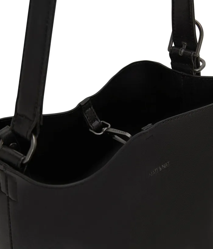 Women Azur Vegan Bucket Bag 8211 Vintage Black Matt and Nat Shoulder Bags