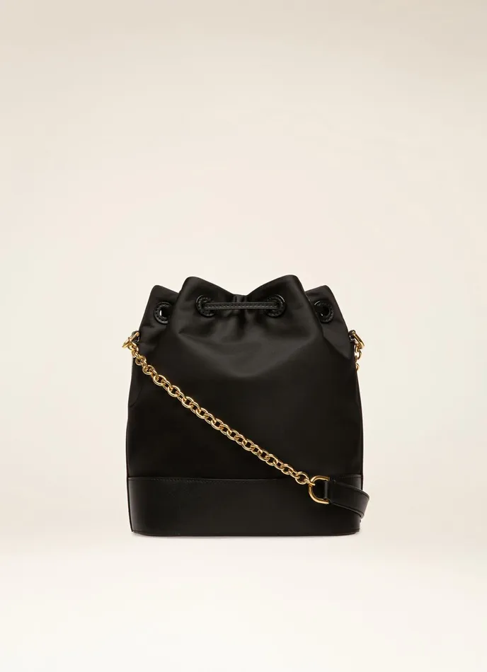 Women Bally Crossbody Bags Eoh 8211 Nylon Bucket Bag In Black
