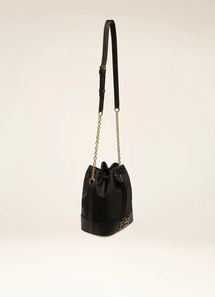 Women Bally Crossbody Bags Eoh 8211 Nylon Bucket Bag In Black