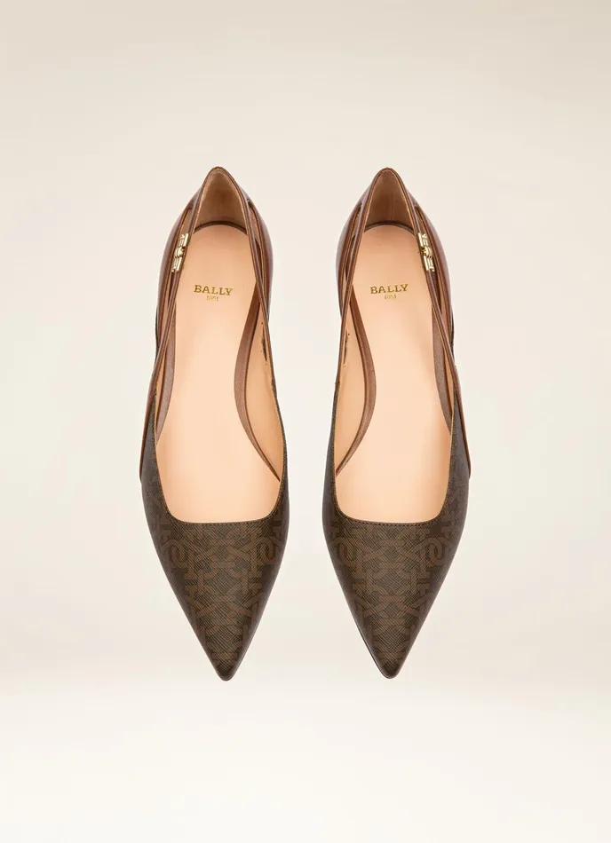 Women Bally Flats and Moccasins Elsa Flat 8211 TPU Flats In Brown