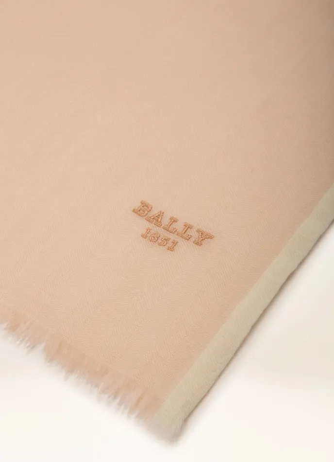 Women Bally Scarves Logo Scarf 8211 Cashmere Mix Scarf In Tan