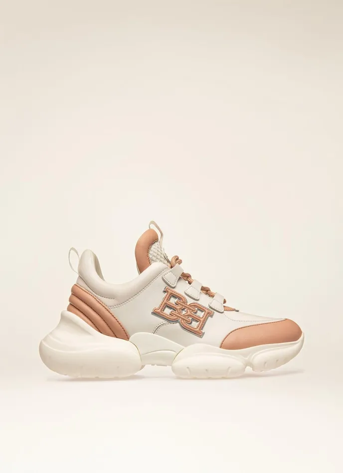Women Bally Sneakers Claires 8211 Leather Sneakers In Pink and White