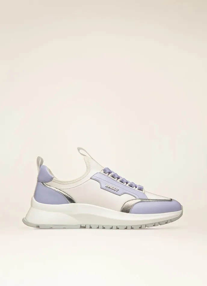 Women Bally Sneakers Deven 8211 Leather Sneakers In White and Lilac