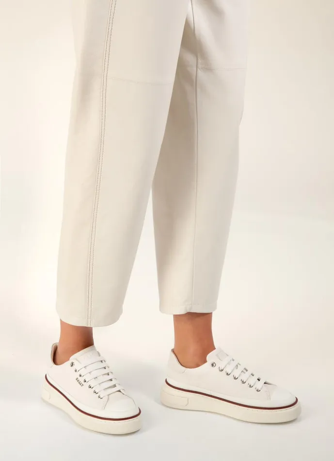Women Bally Sneakers Maily 8211 Leather Sneakers In White