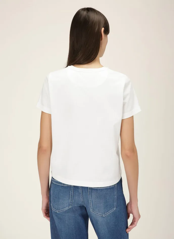 Women Bally Tops Logo TShirt 8211 Cotton TShirt In Bone