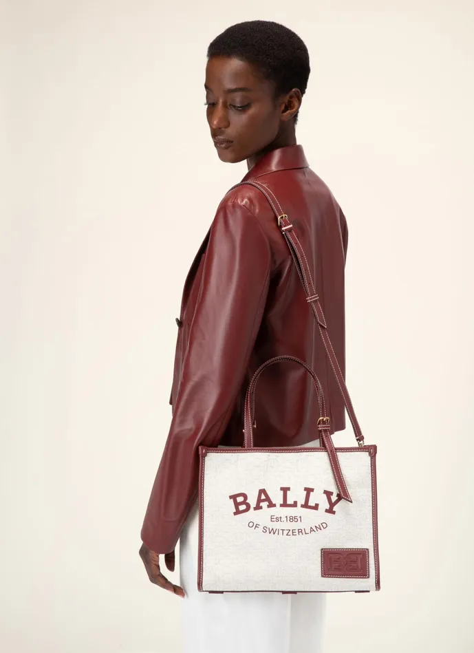 Women Bally Tote Bags Calie Small 8211 Linen Tote Bag In Natural